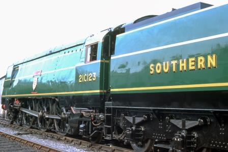 Bluebell Railway WC class 21C123 'Blackmore Vale' at Sheffield Park, East Sussex on Saturday 29 May 1976 - R.C. Riley [105394]