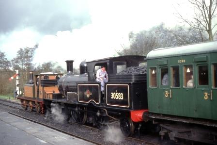 Bluebell Railway 0415 class 30583 & Bluebell Railway A1X class 55 'Stepney' at Sheffield Park, East Sussex on Sunday 14 Nov 1982 - R.C. Riley [105509]