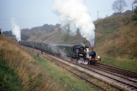 Bluebell Railway P class 323 'Bluebell' at Horsted Keynes, West Sussex with the "BRPS The Scottish Belle" Rail Tour on Sunday 27 Oct 1963 - R.C. Riley [105567]