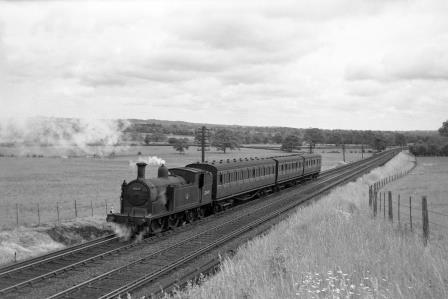 BR(S) M7 class 30049 near Christ's Hospital, West Sussex with the 10.34am Guildford - Horsham service on Saturday 06 Jun 1959 - J. Scrace [140017]