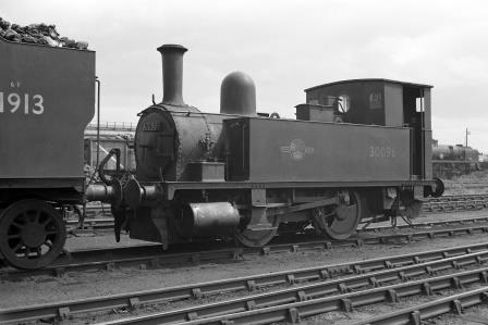 BR(S) B4 class 30096 at Eastleigh Shed, Hampshire on Friday 17 Aug 1962 - J. Scrace [140082]