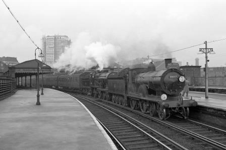 BR(S) T9 class 30117 & BR(S) E1 class 31019 at Waterloo East Station, Greater London with an Ian Allan Locospotters Excursion on Wednesday 05 Apr 1961 - J. Scrace [140093]