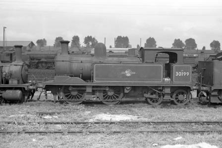 BR(S) O2 class 30199 at Eastleigh Shed, Hampshire on Thursday 25 Jul 1963 - J. Scrace [140102]