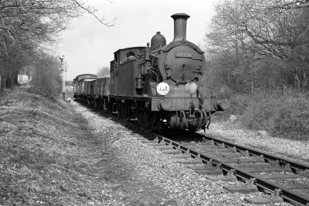 BR(S) M7 class 30378 near Rudgwick, West Sussex with the 8.57am Guildford - Horsham service on Friday 13 Apr 1962 - J. Scrace [140113]