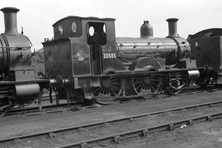 BR(S) Well Tank class 30585 at Eastleigh Shed, Hampshire on Thursday 20 Sep 1962 - J. Scrace [140189]