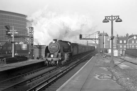 BR(S) S15 class 30832 at Vauxhall Station, Greater London with the 12.54pm Waterloo - Basingstoke service on Wednesday 09 Jan 1963 - J. Scrace [140253]