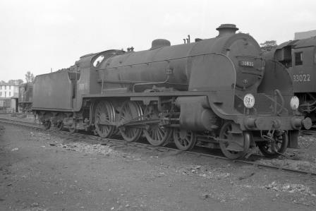 BR(S) S15 class 30835 at Redhill Shed, Surrey on Sunday 29 Jun 1958 - J. Scrace [140256]