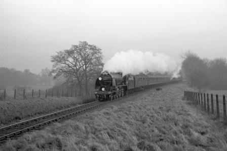 BR(S) S15 class 30837 at Itchen Abbas, Hampshire with the "LCGB S15 Commemorative" Rail Tour on Sunday 09 Jan 1966 - J. Scrace [140271]