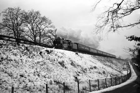 BR(S) S15 class 30837 at Liss, Hampshire with the "LCGB S15 Commemorative" Rail Tour on Sunday 16 Jan 1966 - J. Scrace [140289]
