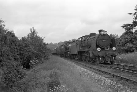 BR(S) U class 31803 & BR(S) N class 31411 at Forest Row, East Sussex with the 9.53am Waterloo - Waterloo "LCGB The Wealdsman" Rail Tour on Sunday 13 Jun 1965 - J. Scrace [140633]