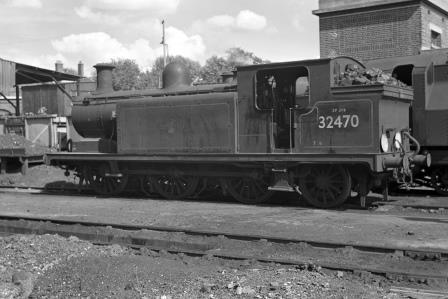 BR(S) E4 class 32470 at Horsham Shed, West Sussex on Bank Holiday Monday 07 Aug 1961 - J. Scrace [140767]