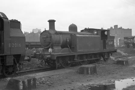 BR(S) E4 class 32487 at Nine Elms Shed, Greater London on Saturday 15 Dec 1962 - J. Scrace [140779]