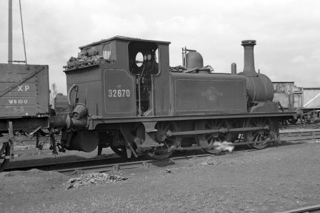 BR(S) Terrier class 32670 at Fratton Shed, Hampshire on Thursday 25 Jul 1963 - J. Scrace [140855]
