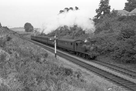 BR(S) O2 class W20 'Shanklin' at Sandown, Isle of Wight with the 3.20pm Ryde Pier Head - Shanklin service on Saturday 17 Jul 1965 - J. Scrace [140989]