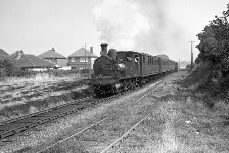 BR(S) O2 class W22 'Brading' at Shanklin, Isle of Wight with the 11.00am from Ryde Pier Head on Saturday 20 Aug 1966 - J. Scrace [141017]