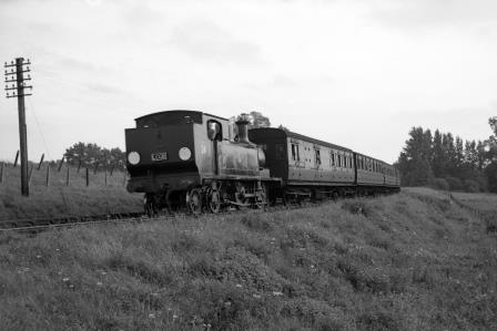 BR(S) O2 class W24 'Calbourne' at Ryde St Johns Road, Isle of Wight with the 2.15pm "LCGB Vectis Farewell" Rail Tour to Cowes on Sunday 03 Oct 1965 - J. Scrace [141032]