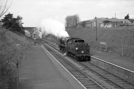BR(S) West Country class 34022 'Exmoor' at Swanwick Station, West Sussex on Sunday 25 Apr 1965 - J. Scrace [141264]
