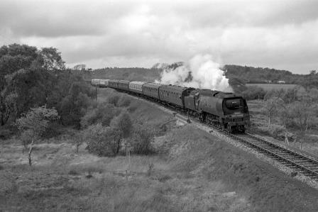 BR(S) West Country class 34023 'Blackmore Vale' at Norden sidings, Dorset with the "LCGB Dorset Coast Express" Rail Tour on Sunday 07 May 1967 - J. Scrace [141274]