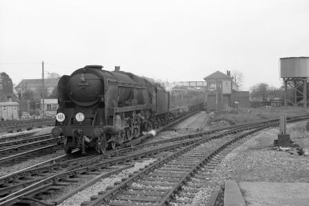BR(S) West Country class 34040 'Crewkerne' at Havant, Hampshire with the 10.25am Brighton - Plymouth service on Saturday 19 Mar 1966 - J. Scrace [141363]