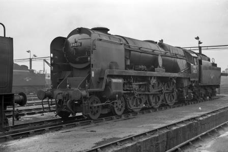 BR(S) Battle of Britain class 34071 '601 Squadron' at Nine Elms Shed, Greater London on Saturday 15 Dec 1962 - J. Scrace [141488]