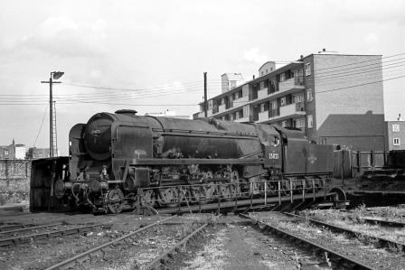 BR(S) Merchant Navy class 35023 'Holland-Afrika Line' at Nine Elms Shed, Greater London on Monday 03 Jul 1967 - J. Scrace [141820]