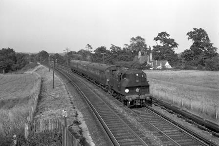 BR(M) 2MT class 41301 near Horsham, West Sussex with the 6.15pm to Guildford on Thursday 16 Jul 1964 - J. Scrace [142024]
