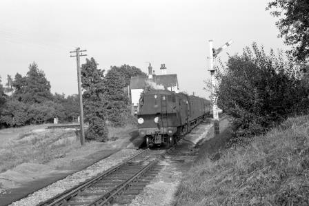 BR(M) 2MT class 41301 at Slinfold Station, West Sussex with the 6.00pm Horsham - Guildford service on Saturday 25 Jul 1964 - J. Scrace [142025]