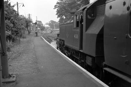 BR(M) 2MT class 41301 at Cranleigh Station, Surrey with the 6.05pm Guildford - Horsham service on Saturday 29 May 1965 - J. Scrace [142046]