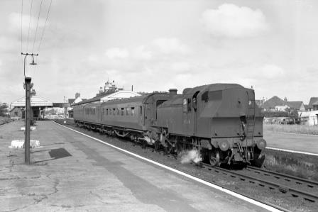 BR(M) 2MT class 41314 at Wareham Station, Dorset with the 4.57pm to Swanage on Friday 05 Jun 1964 - J. Scrace [142060]