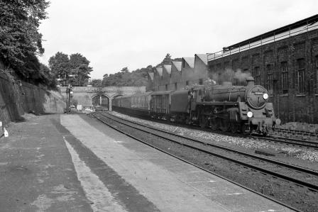 BR Std 5MT class 73065 at Bournemouth Central Station, Dorset with an Empty stock for the 11.07am to Waterloo on Tuesday 06 Sep 1966 - J. Scrace [142151]