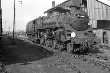 BR Std 5MT class 73087 'Linette' at Basingstoke Shed, Hampshire on Thursday 20 Sep 1962 - J. Scrace [142178]