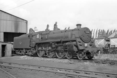 BR Std 5MT class 73118 'King Leodegrance' at Basingstoke Shed, Hampshire on Tuesday 27 Aug 1963 - J. Scrace [142205]