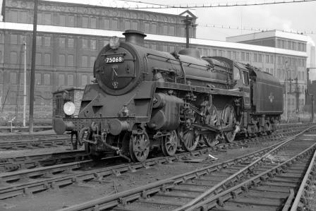 BR Std 4MT class 75068 at Stewarts Lane Shed, Greater London on Friday 31 May 1963 - J. Scrace [142246]