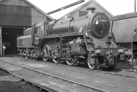 BR Std 4MT class 76014 at Eastleigh Shed, Hampshire on Thursday 25 Jul 1963 - J. Scrace [142312]