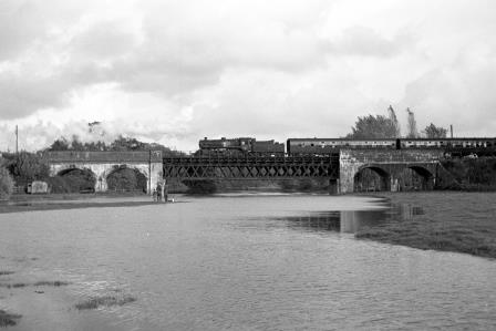BR Std 4MT class 76026 near Blandford Forum, Dorset with the "LCGB Dorset & Hants" Rail Tour on Sunday 16 Oct 1966 - J. Scrace [142329]