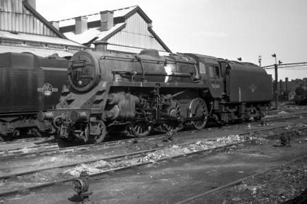 BR Std 4MT class 76066 at Nine Elms Shed, Greater London on Monday 12 Jun 1967 - J. Scrace [142371]