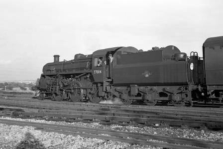 BR Std 3MT class 77014 at Hamworthy Junction, Dorset with the "LCGB Dorset & Hants" Rail Tour on Sunday 16 Oct 1966 - J. Scrace [142387]