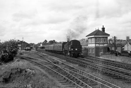 BR Std 4MT class 80140 at Hailsham Station, East Sussex with the 3.14pm Tunbridge Wells West - Eastbourne service on Monday 24 May 1965 - J. Scrace [142580]