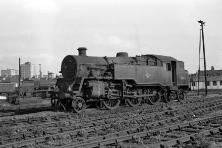BR Std 4MT class 80143 at Nine Elms Shed, Greater London on Wednesday 12 Oct 1966 - J. Scrace [142606]
