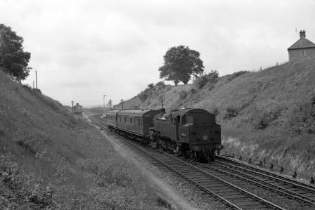BR Std 4MT class 80146 at Worgret Junction, Dorset with the 12.30pm Swanage - Wareham service on Thursday 11 Jun 1964 - J. Scrace [142624]