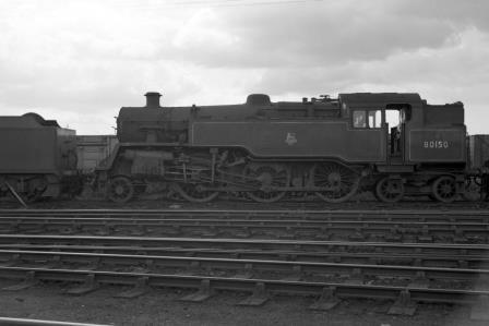 BR Std 4MT class 80150 at Eastleigh Shed, Hampshire on Friday 17 Aug 1962 - J. Scrace [142658]