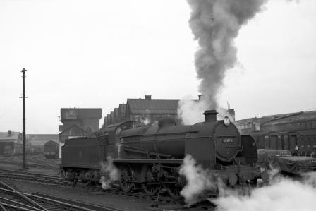 BR (SR) N class 31875 at Brighton Shed, East Sussex in Oct 1958 - J.H.W. Kent [150427]