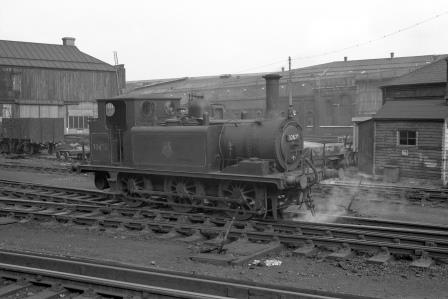 BR (SR) A1X class 32670 at Brighton Shed, East Sussex in Oct 1958 - J.H.W. Kent [150428]