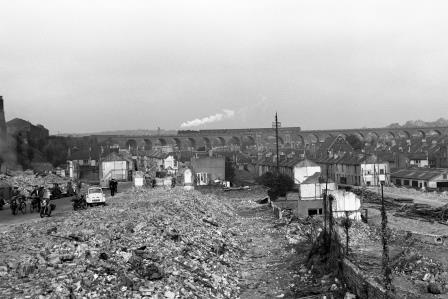 Brighton (London Road) Viaduct from redevelopment area, East Sussex in Oct 1958 - J.H.W. Kent [150435]