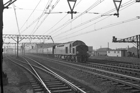 BR Class 40 D204 at Stratford, Greater London with a down Passenger service on Saturday 08 Nov 1958 - J.H.W. Kent [150460]
