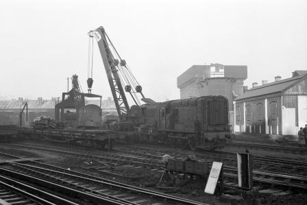 BR Class 08 D3218 at Brighton Shed, East Sussex in Dec 1958 - J.H.W. Kent [150485]