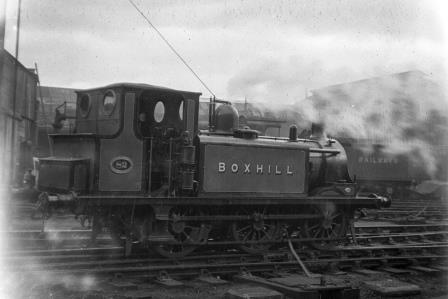 LBSCR A1X class 82 'Boxhill' at Brighton Shed, East Sussex circa Jan 1949 - J.H.W. Kent [152505]