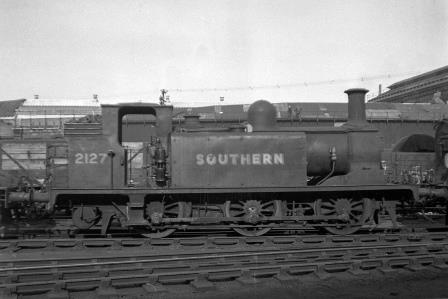 SR E1 class 2127 at Brighton Shed, East Sussex on Sunday 10 Apr 1949 - J.H.W. Kent [152565]