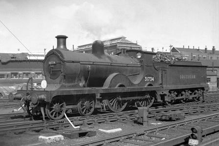 BR(S) D class 31734 at Brighton Shed, East Sussex on Sunday 29 May 1949 - J.H.W. Kent [152651]