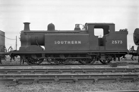 SR E5 class 2573 at Eastbourne Shed, East Sussex on Saturday 11 Jun 1949 - J.H.W. Kent [152670]